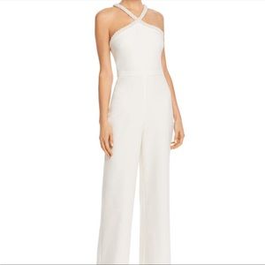 Likely Ashlyn Beaded Pearl Halter Jumpsuit